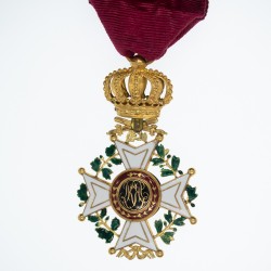 Médaille d’officier de l’ordre de Léopold, à titre militaire. Médaille du 1er type, en or.