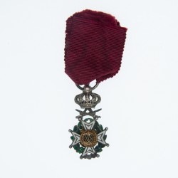 Belgique. Médaille miniature de l’ordre de Léopold à titre militaire.