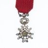 Belle médaille de la légion d'honneur complètement orné de diamants, en miniature.