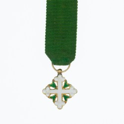 Italie.  Médaille miniature de l’ordre des Saints Maurice et Lazare en or.