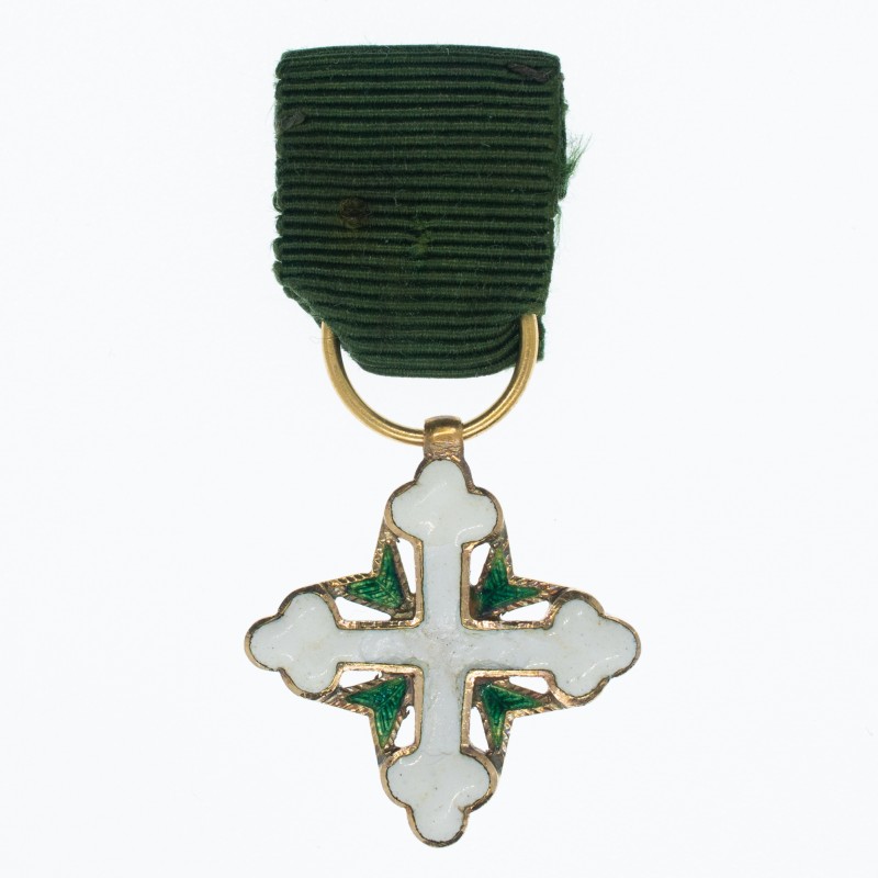 Italie. Médaille en réduction de l’ordre de Saint-Maurice et Saint Lazare en or et émail.