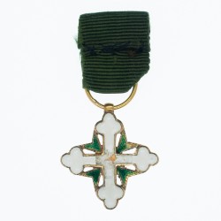 Italie. Médaille en réduction de l’ordre de Saint-Maurice et Saint Lazare en or et émail.