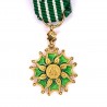 Très rare médaille miniature d’officier de l'ordre des arts et des lettres en or.