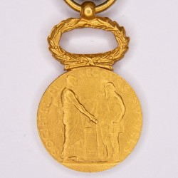 Médaille miniature d'officier de l'ordre des sociétés de secours mutuels en or.