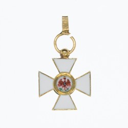 Médaille miniature de l'ordre de l’aigle rouge en or et émail.