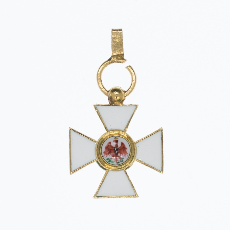 Médaille miniature de l'ordre de l’aigle rouge en or et émail.