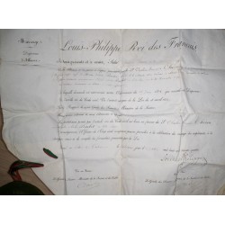 Dispense d'alliance de mariage signée par le roi Louis-Philippe .