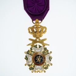 BELGIQUE. Médaille d’officier de l’ordre de Léopold, à titre militaire.