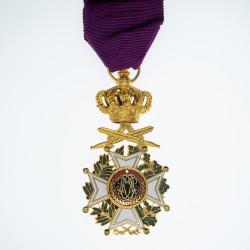 BELGIQUE. Médaille d’officier de l’ordre de Léopold, à titre militaire.