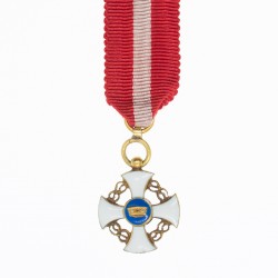 Italie. Médaille miniature de l’ordre de la couronne d’Italie en or.