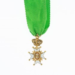 Suède. Médaille miniature en or de l’ordre de Vasa.