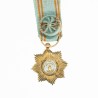 Comores. Belle médaille miniature, d’officier de l’ordre Royal de l’étoile d’Anjouan, en or