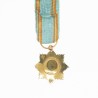 Comores. Belle médaille miniature, d’officier de l’ordre Royal de l’étoile d’Anjouan, en or